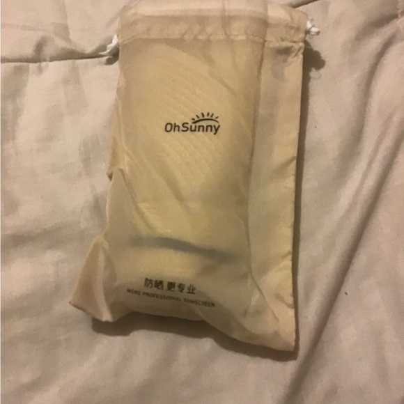 Oh Sunny beige sun visor open top foldable w/bag NWT - Picture 2 of 8